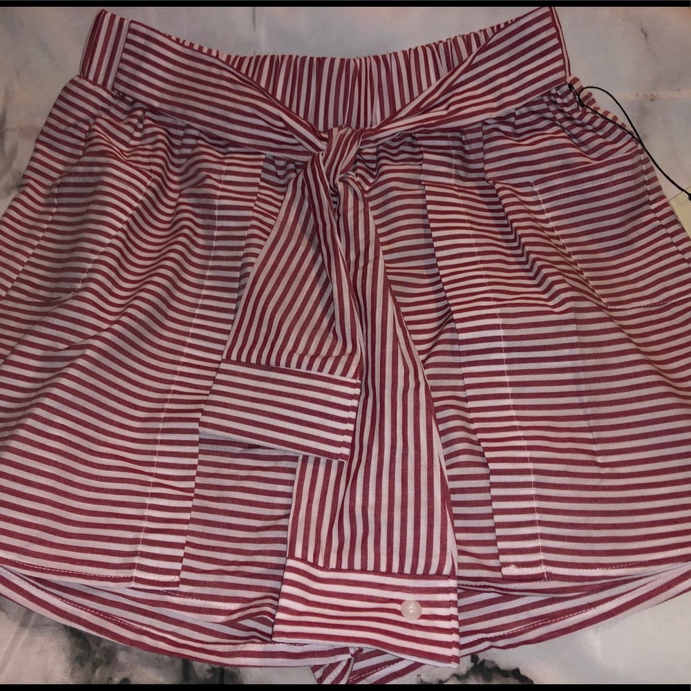 Red & White Striped Skort NWT